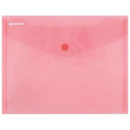 Donau A5 dosar transparent din plastic cu închidere cu clapetă, roșu