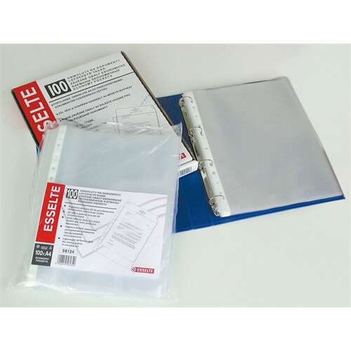Esselte Genotherm A4 Clear Pockets, 100 Pack, 38 Micron, Orange
