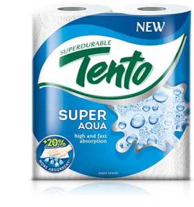 TENTO 2-слойни кърпички, ролка, TENTO "Family Super Aqua", бяла