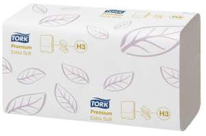Tork Premium Extra Меки Singlefold Кърпи за Ръце, Система H3, Бяло, 200 Листа