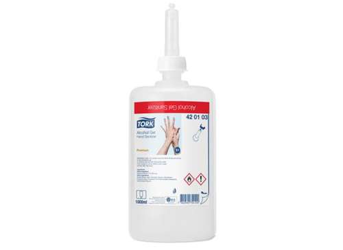 TORK Gel dezinfectant pentru mâini, alcool, 1 l, sistem S1, TORK, transparent