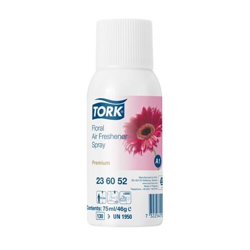 Tork Floral Lufterfrischer Spray 75ml, Premium-Lufterfrischer für Badezimmer und Büros