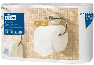 Tork Extra Soft 4lagiges Premium-Toilettenpapier 7x6 Rollen 31573850 Toilettenpapier