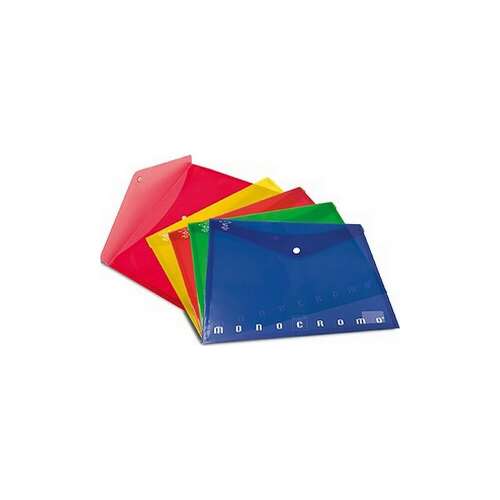 Plic transparent Pigna Monocromo PPL pentru documente, 24,8x17,5 cm, pachet de 5, culori asortate