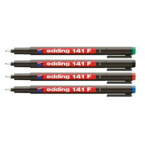Edding 141 F permanent marker, 4 colors set, blue, green, red, black