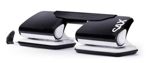 SAX 4-hole punch, black, 12 sheets capacity