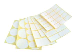 Weiße runde und rechteckige Etiketten, 25x50 mm, 60 Etiketten pro Packung - Victoria