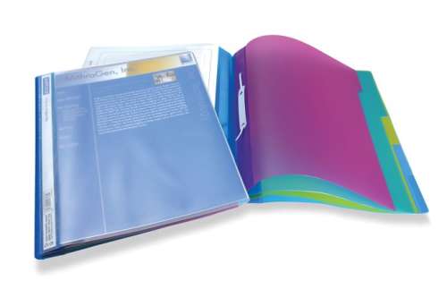 RAPESCO 5-part A4 PP expanding file folder, blue, with colored dividers