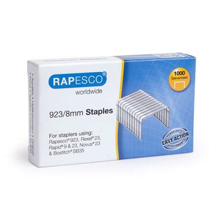Rapesco 923/8mm tűzőkapcsok, 1000 db-os csomag, horganyzott, tűzőgépekhez - Tűzőkapocs