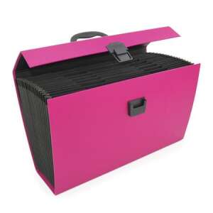 Rózsaszín RAPESCO harmonikatáska 19 rekeszes, zárt, ferde nézet - Harmonika mappa