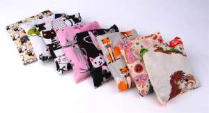 Assortment of small bean bags with different animal prints - School supply