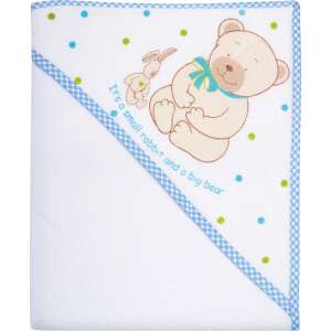 Womar Zaffiro kapucnis fürdőlepedő babáknak, fehér, medve és nyuszi mintával - Womar