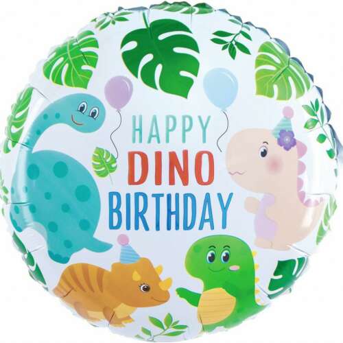 Happy Dino Birthday 46 cm foil balloon with dinosaurs