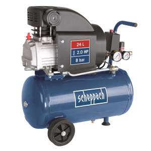 Scheppach HC 25 oil-lubricated compressor, 24 liter tank, 2.0 HP, 8 bar max pressure - Scheppach