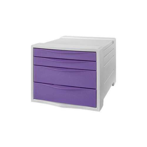 Esselte Kunststoff-Aktenschrank mit 4 Schubladen, Colour`Breeze, transparent lavendel 59141184