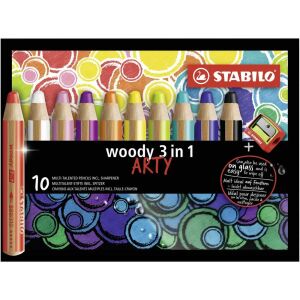 Stabilo Woody Arty 3in1 10-Color Pencils Set with Sharpener - Office Supplie & Stationery