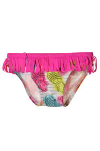 Pink Boboli girls' swimsuit bottom with sandal print and pink fringe - Boboli