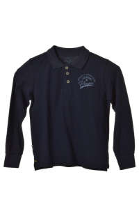 OVS dark blue long sleeve boys polo shirt with logo - OVS