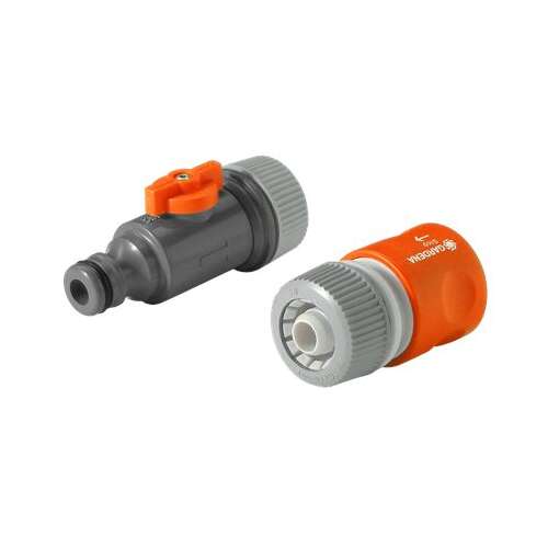 Gardena 1989-20 Schlauchverbinder-Set, orange und grau, 2 Stück