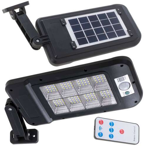 Street light with solar panel, motion sensor and remote control, size 30 x 14 x 3 cm