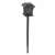 Solar powered flame light, black lantern with decorative cutouts, 12 LED lights, for outdoor use, ground stake mounting