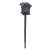 Solar powered flame light, black lantern with decorative cutouts, 12 LED lights, for outdoor use, ground stake mounting
