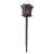 Solar powered flame light, black lantern with decorative cutouts, 12 LED lights, for outdoor use, ground stake mounting