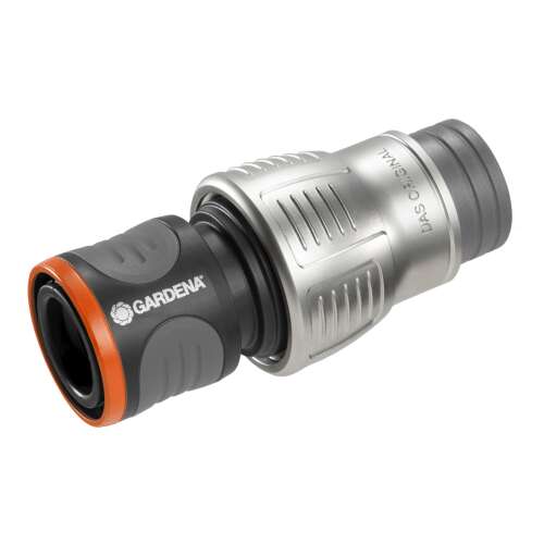 Gardena Premium 3/4 inch hose connector, silver and black, with twist protection