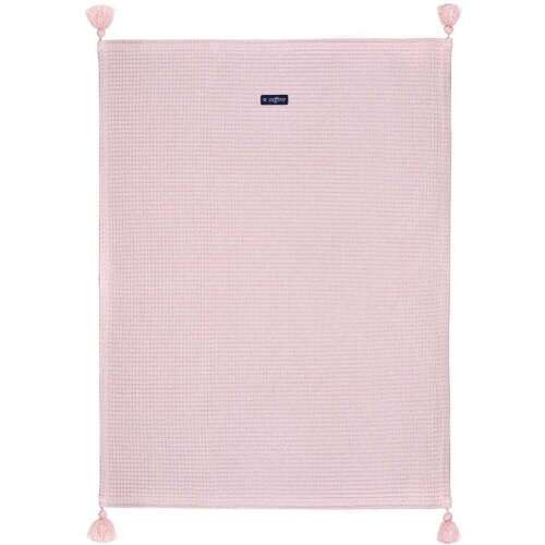 Rózsaszín Womar Zaffiro babatakaró rojtokkal, 75 x 100 cm