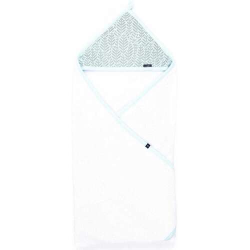 Womar Zaffiro kapucnis törölköző babáknak, 100x100 cm, 100% pamut, kék és fehér