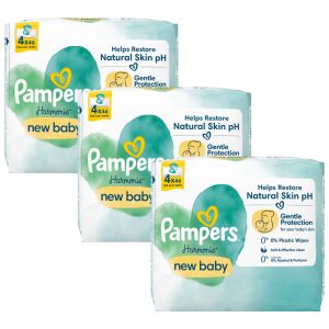 Pachet de 3 șervețele Pampers Harmonie New Baby - Cumpărare în vrac pentru îngrijirea bebelușilor nou-născuți - Șervețele, Porti de Siguranta și Olite