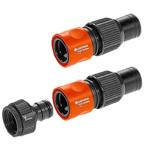 Conector pentru furtun Gardena 1505-23, pachet de 3, negru, gri, portocaliu