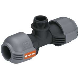 Gardena T-conector 25 mm x 3/4 inch pentru conectarea aspersoarelor la conducta - Accesorii irigare