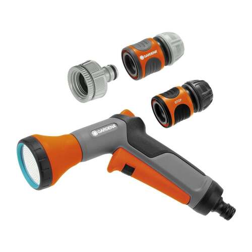 Gardena Classic Starter Set with Classic Spray Nozzle, grey-orange, unpacked