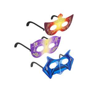 Set mit 3 leuchtenden Party-Brillen, enthält rote, lila und blaue Masken - Party-Brillen