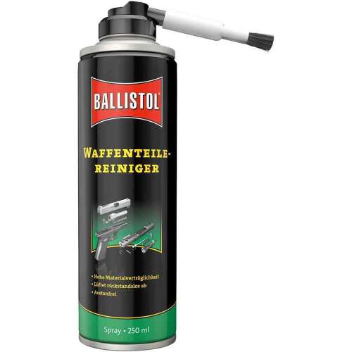 Ballistol fegyveralkatrész-tisztító, 250 ml-es spray a fegyveralkatrészek tisztításához, eltávolítja a szennyeződést és a zsírt, minden fémhez biztonságos