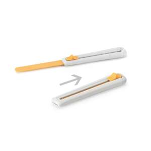 DELÍCIA Cake Release Tool, white and orange, 2-sided, angled view - Kitchen Utensils & Gadget