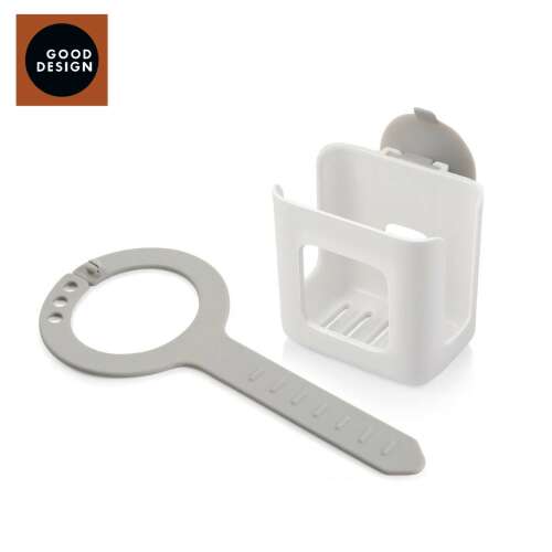 PURO Sponge Holder, white, gray, kitchen sink organizer, dish sponge holder, sink accessories, kitchen accessories