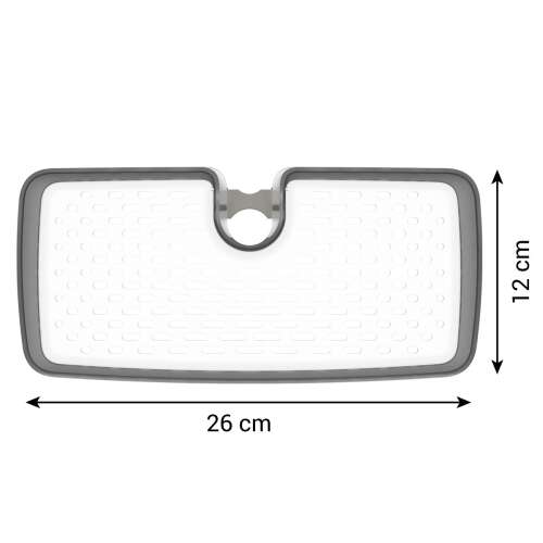 LAGOON Raft de duș, mare, 26cm x 12cm, alb și gri, pentru bara de duș