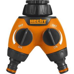 Conector dublu pentru furtun Hecht 08104, împărțitor de furtun de grădină, împărțitor de apă, împărțitor de apă, conector pentru furtun cu 2 căi, împărțitor de furtun cu 2 căi, împărțitor de apă cu 2 căi, împărțitor de apă cu 2 căi - Accesorii irigare
