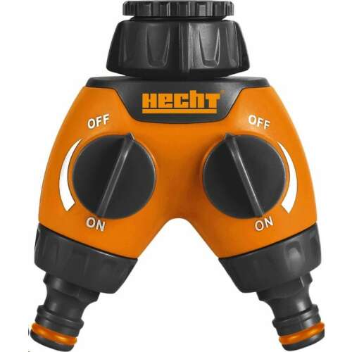 Conector dublu pentru furtun Hecht 08104, împărțitor de furtun de grădină, împărțitor de apă, împărțitor de apă, conector pentru furtun cu 2 căi, împărțitor de furtun cu 2 căi, împărțitor de apă cu 2 căi, împărțitor de apă cu 2 căi