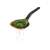 Fiskars Functional Form slotted spoon, black with orange silicone edge, scooping cooked broccoli from a pot
