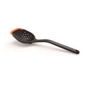 Fiskars Functional Form slotted spoon, black with orange silicone edge, for easy scooping and draining - Ladles & serving spoon