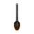 Fiskars Functional Form silicone edge spoon, black with orange edge, back view
