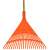 Bradas Lombseprű lombsöprű 24 foggal, narancssárga műanyag fejjel, fa nyéllel
