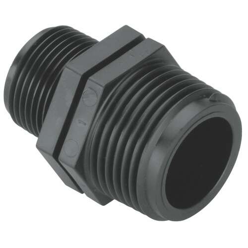Gardena 2x1 inch connector for connecting pipes, fittings, and accessories