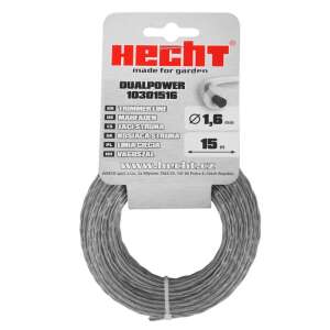 Hecht 10301516 1.65mm x 15m корда за тример, кръгъл корда за косене - Покривало за косачка за трева