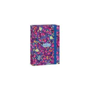 Ars Una Jungle A4 füzetbox, lila dzsungel állatokkal és kék gumiszalaggal - Füzetbox