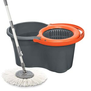Set de mop rotativ Spin Mop Eco 14 litri antracit (galeata, mop, stoarcet, maner)
