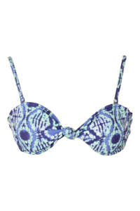 Sutien bikini Roxy cu imprimeu tie-dye albastru cu bretele reglabile - Îmbrăcăminte pentru femei